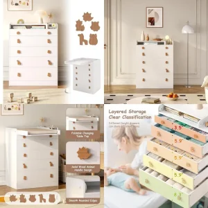 Changing Table with 5 Drawers