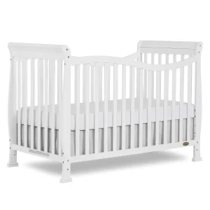 7-in-1 Convertible Baby Crib in White Pinewood