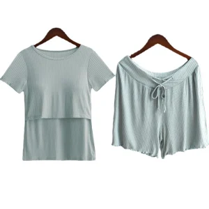 Pure Cotton Breastfeeding Maternity Pajamas