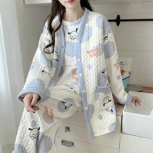 Cotton Three Pieces Breast Feeding/Pregnant Women PJ's